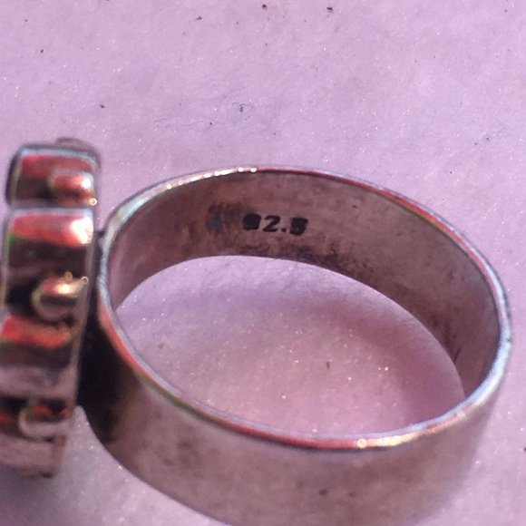 Sterling SIlver Yellow Citrine Birthstone Ring with 9 Gemstones, Size 6 1/4 - Picture 8 of 10